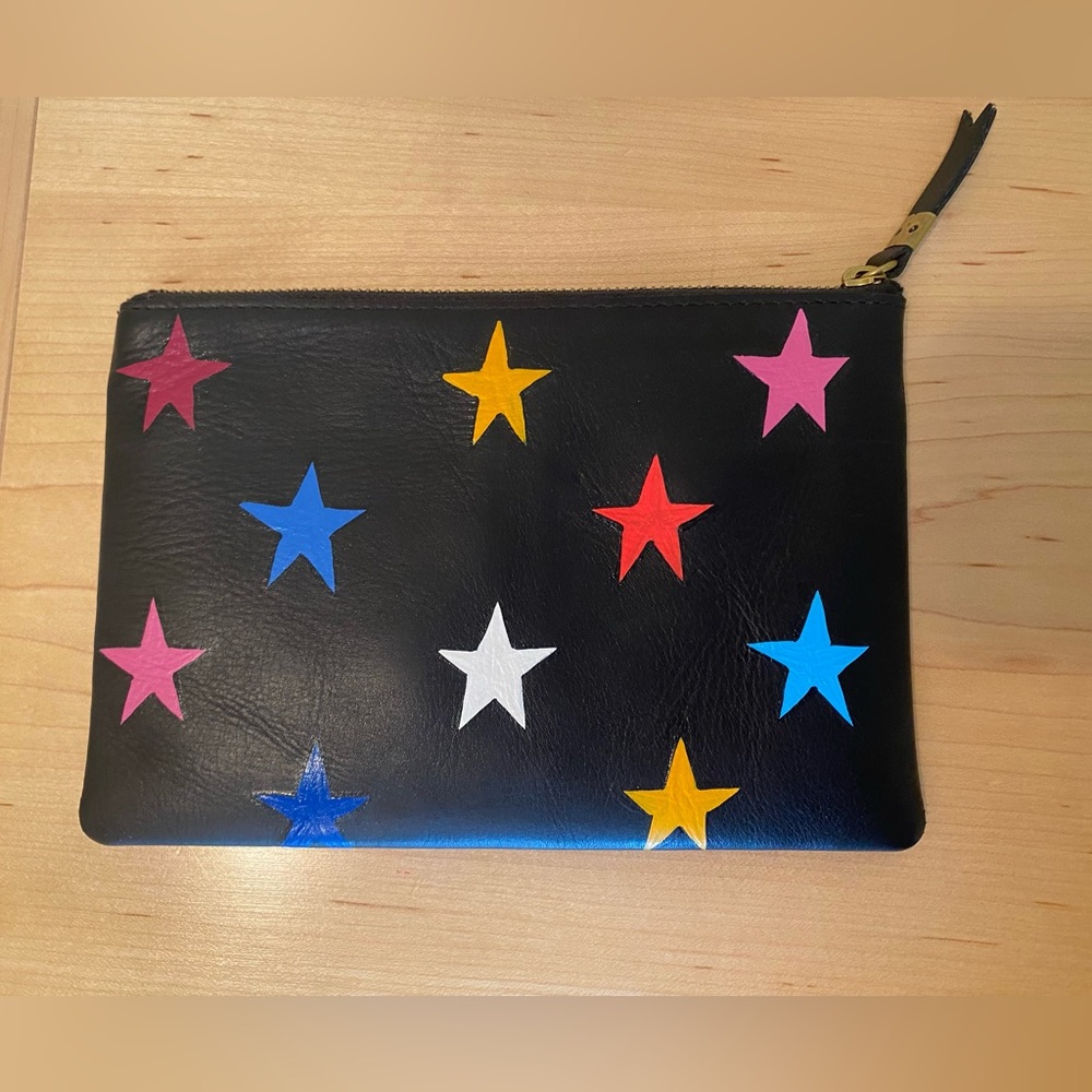 NWT hand painted Madewell pouch clutch - black - Picture 2 of 4